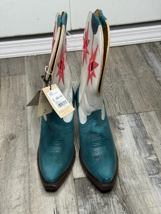 ARIAT WOMEN STARLIGHT WESTERN BOOTS - SNIP TOE TURQUOISE size 8 rodeo stagecoach - Picture 5 of 12